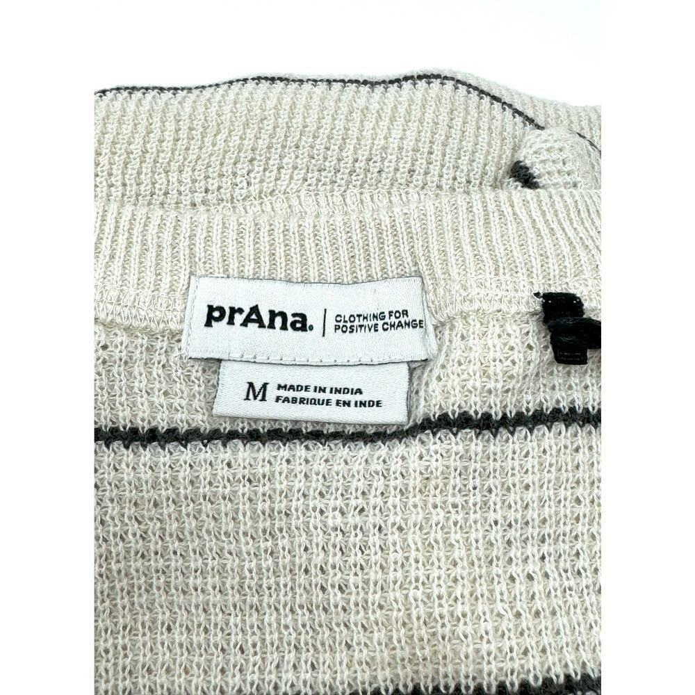 prAna Milani Henley Oatmeal Stripe, Size M - Picture 4 of 7